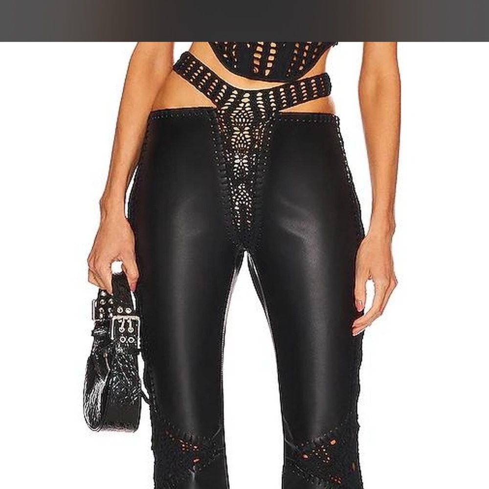 Dion Lee Black Crochet Detail Pants